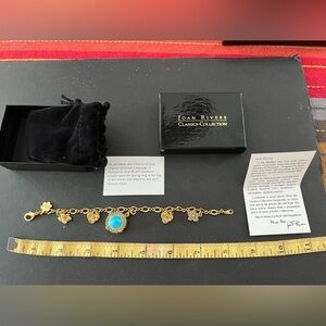 Vintage Joan Rivers Victorian Language of Flowers bracelet with Charms